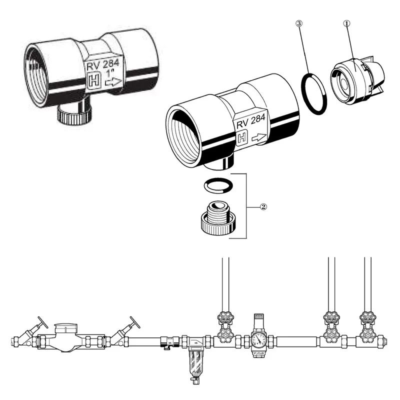 Zawór zwrotny antyskażeniowy Honeywell EA-RV 284 Zawór zwrotny antyskażeniowy Honeywell EA-RV 284